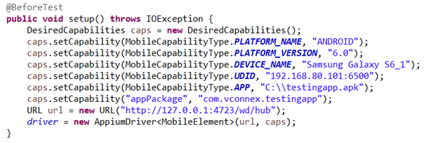 Appium Before Test