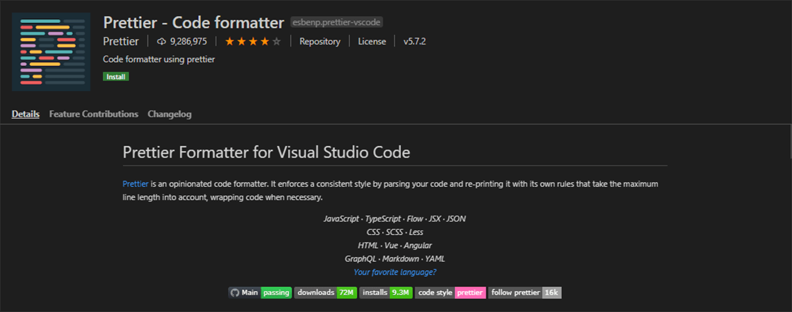 Prettier · Opinionated Code Formatter